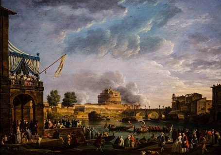 Claude-Joseph Vernet, A sporting contest on the Tiber, 1750, oil on canvas, National Gallery,