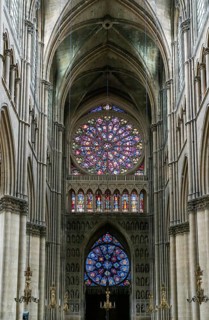 Reims, France- 13 September, 2022: view of the reverse side of the West Facade of the Reims