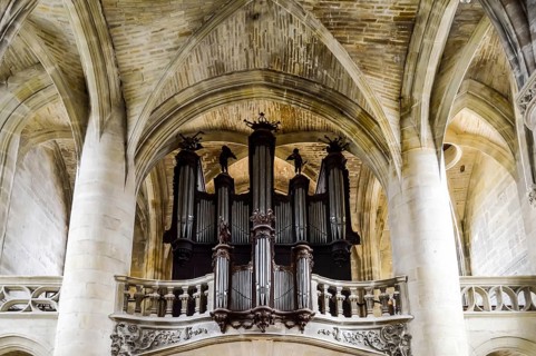 Grandstand organ of the Saint Etienne church. France