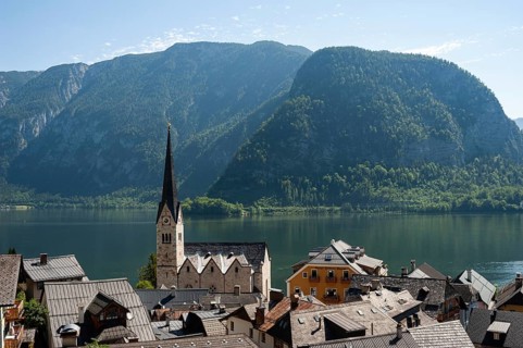18 Jun 2019, Hallstatt, Salzkammergut, Upper Austria, Austria, Europe, View of Hallstatt with Lake
