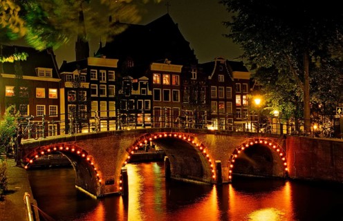 Keizersgracht by night, Netherlands, Holland, Amsterdam