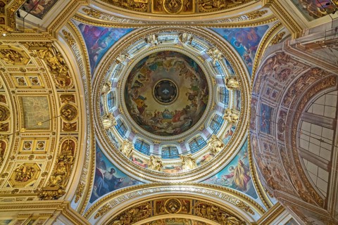 Sankt-Petersburg, Russia, 22.04.2018 - Inside of Saint Isaac's Cathedral, Europe