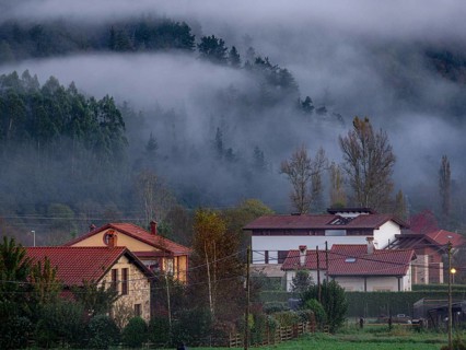 Morning fog, Ucieda, Saja-Besaya natural park, Cantabria, Spain, Europe