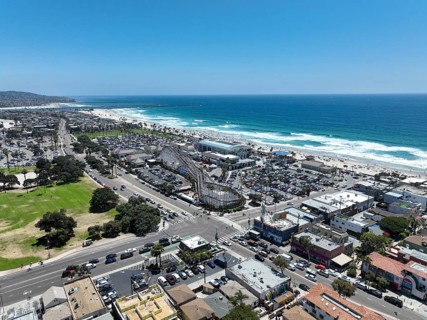 Aerial view of Mission beach in San Diego, California. USA. Famous tourist destination. October,