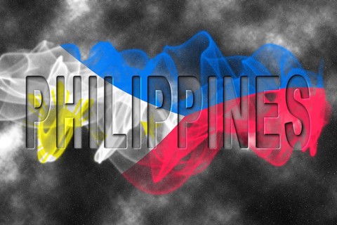 Philippines Flag with Starry Background Smoke Effect
