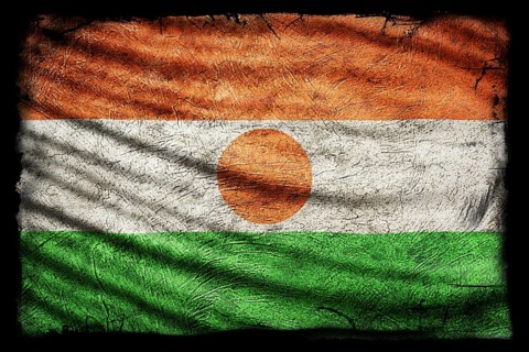 Niger Flag, Grunge Texture Background