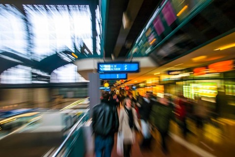 People at Hamburg Central Station