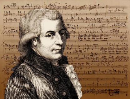 Wolfgang Amadeus Mozart, 1756 – 1791, composer of classical music, First Viennese School, notesheet
