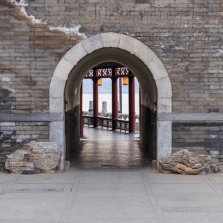 Historic gatehouse at Behai park in Beijing, China, Beijing, China, Asia