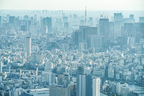 Building group in central Tokyo. Shooting Location: Chuo-ku, Tokyo