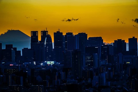 Sunset from the Bunkyo Civic Center. Shooting Location: Tokyo metropolitan area