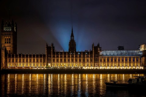 Palace of Westminster of night view (London). Shooting Location: United Kingdom, London