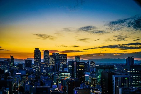 Sunset from the observatory of Nagoya TV Tower. Shooting Location: Aichi Prefecture, Nagoya City
