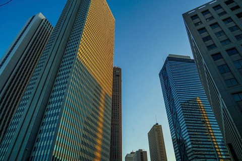 Sky of Shinjuku of buildings and autumn. Shooting Location: Tokyo metropolitan area