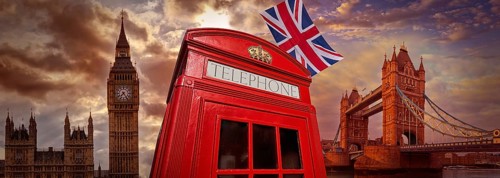 London photomount with telephone box and Icon landmarks