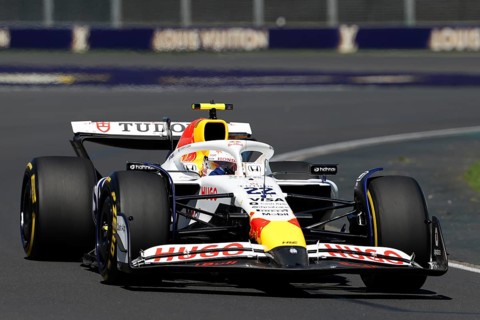 MELBOURNE, AUSTRALIA - MARCH 14: Yuki Tsunoda of Japan drives the Visa Cash App Racing Bulls F1