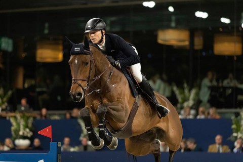 Max Kuhner of Austria competes in 1.60m FEI Jumping World Cup at Jumping Amsterdam in Amsterdam,