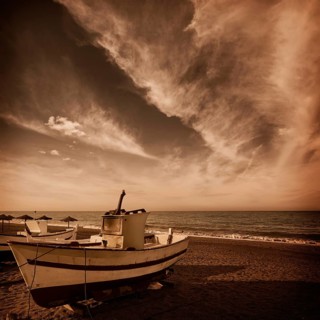 Almeria Cabo de Gata San Miguel beach boats in Spain