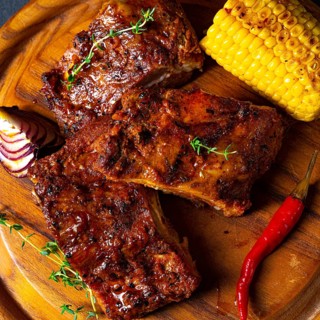 Tender spare ribs from the grill