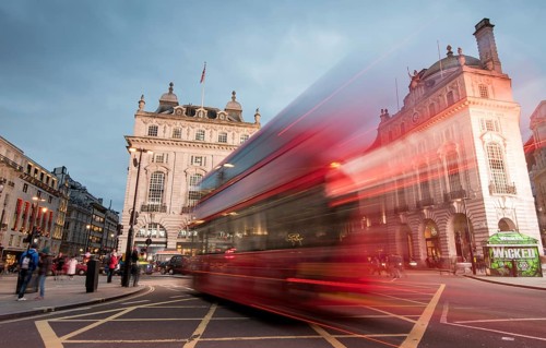 London, England, March 19, 2018: Night scene from the famous London Piccadilly circus square at the