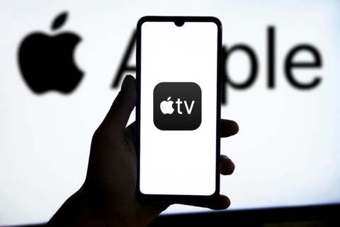 Apple TV logo on smartphone