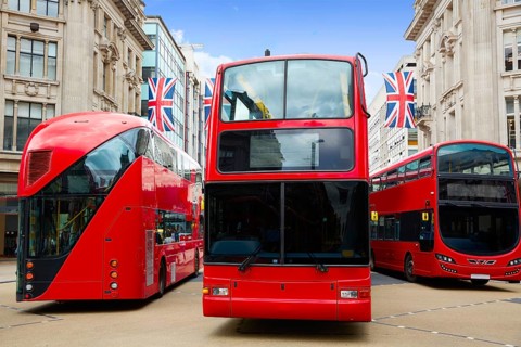London bus Oxford Street W1 Westminster in UK England