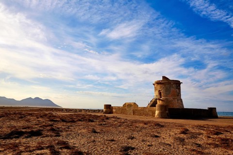 Almeria Cabo de Gata tower Torreon in San Miguel Beach at Spain