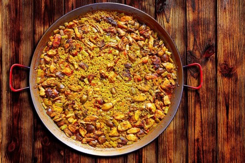 Paella from Spain famous rice recipe from Mediterranean