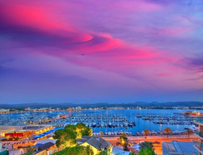 Ibiza San Antonio Abad Sant Antoni Portmany sunset in Balearic islands