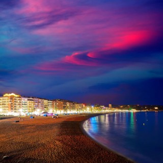 Lloret de Mar sunset at Costa Brava of Girona at Catalonia spain