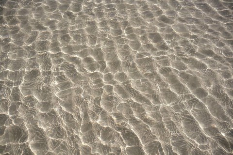 Caribbean transparent water beach reflections in shallow white sand bottom