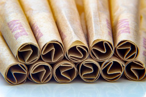 Calgary, Alberta, Canada. Sep 16, 2020. Close up to RAW Pre-rolls cannabis joints to filters Tips