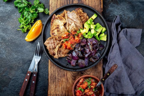 Food, Food, Yucatan Mexican Food Pork POC CHUC poc chuck. Pork marinaded in orange juice served