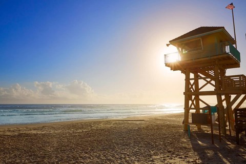 Daytona Beach in Florida baywatch tower in USA