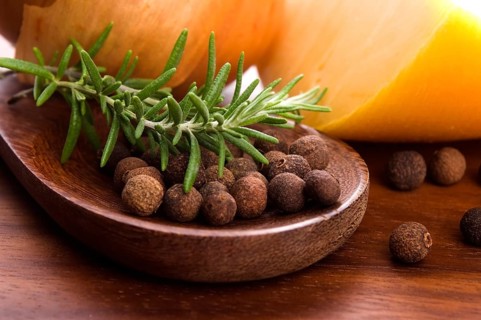 Allspice with fresh rosemary, cheese and onion, lodz, poland