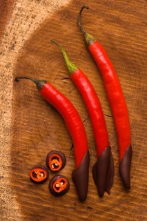 Red hot chilli pepper with dark chocolate, lodz, poland
