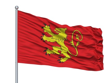 Kuala Terengganu City Flag On Flagpole, Country Malaysia, Terengganu State, Isolated On White