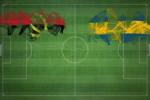 Angola vs Sweden Soccer Match, national colors, national flags, soccer field, football game,