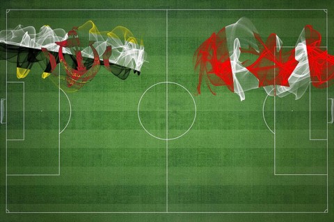 Brunei vs Canada Soccer Match, national colors, national flags, soccer field, football game,