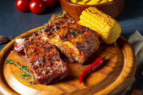 Tender spare ribs from the grill
