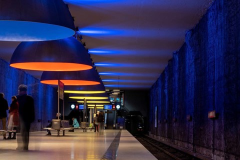 MUNICH, Germany, JANURAY 01, 2023, Scenic subway station Westfriedhof in Munich, Bavaria, Germany,