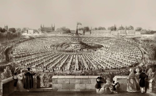 Dinner celebrating the coronation of Queen Victoria, Cambridge, Parker's Piece, 1838