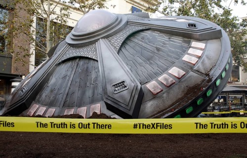 A general view of the atmosphere during the FOX's 'The X-Files' UFO sighting and premiere episode