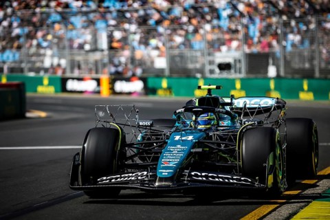 MELBOURNE, AUSTRALIA, MARCH 22: Fernando Alonso of Spain drives the Aston Martin AMR24 Mercedes