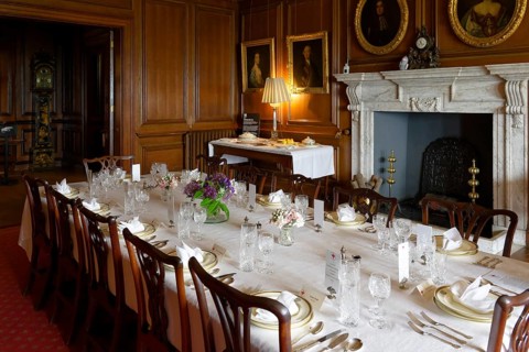 Interior view, Dining Hall, Dunster Castle, Dunster, England, Great Britain