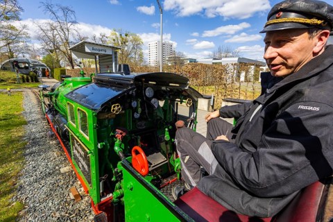 The popular small railway in Dresden's Great Garden has been in operation for 75 years. The steam