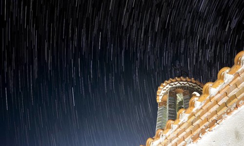 Stars timelapse of a church