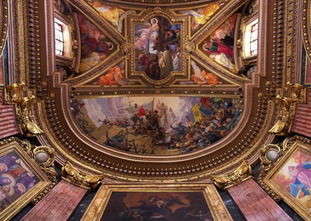 Religious images on the church ceiling