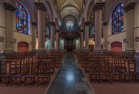 Brussels Old Town, Brussels Capital Region, Belgium, 12 12 2019 Symmetric interior design with