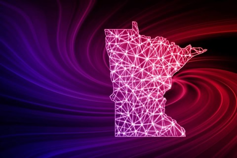 Map of Minnesota, Polygonal mesh line map, modern map